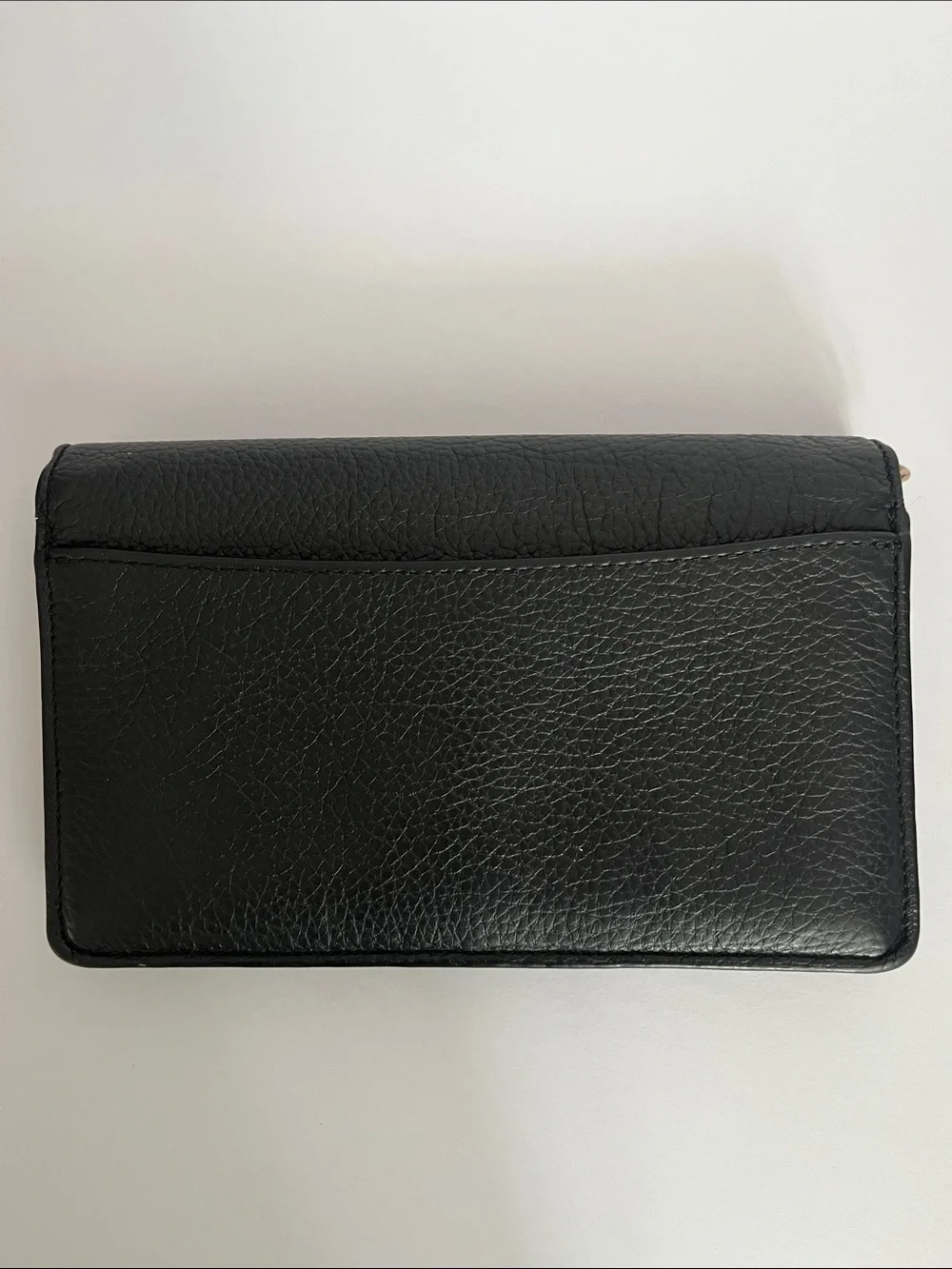 Coach Black Pebble Leather Continental Wallet with Embossed Carriage